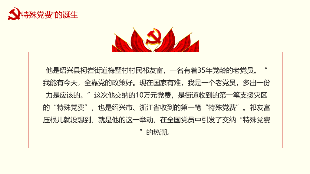 自愿捐款和特殊党费区别PPT模板