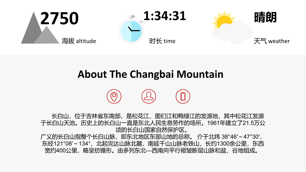 长白山旅游行程景点介绍PPT模板