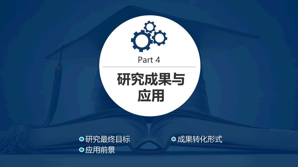 学位帽毕业论文答辩PPT模板