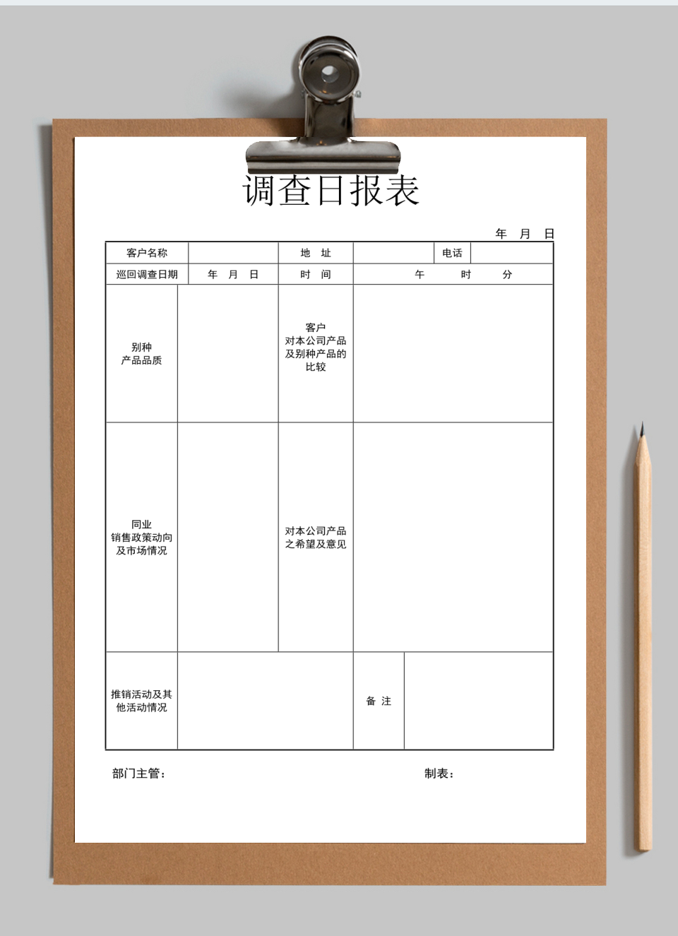 调查日报表