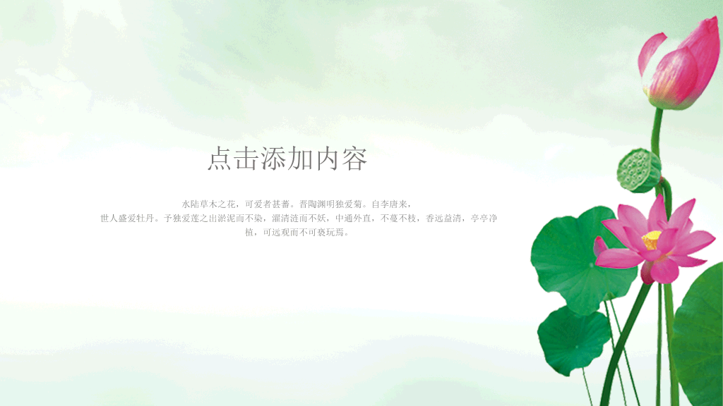 荷花主题中国风PPT模板