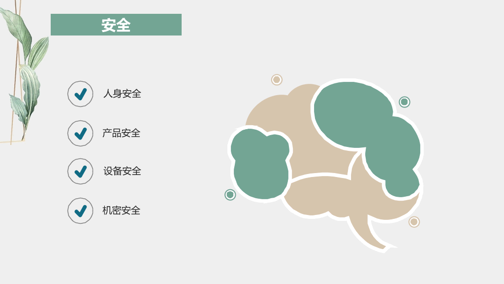 水彩叶子6S管理培训课件PPT模板