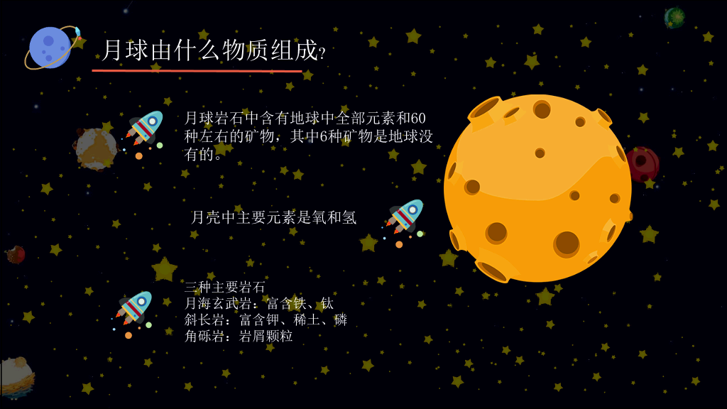儿童小学宇宙天文学知识教育PPT模板