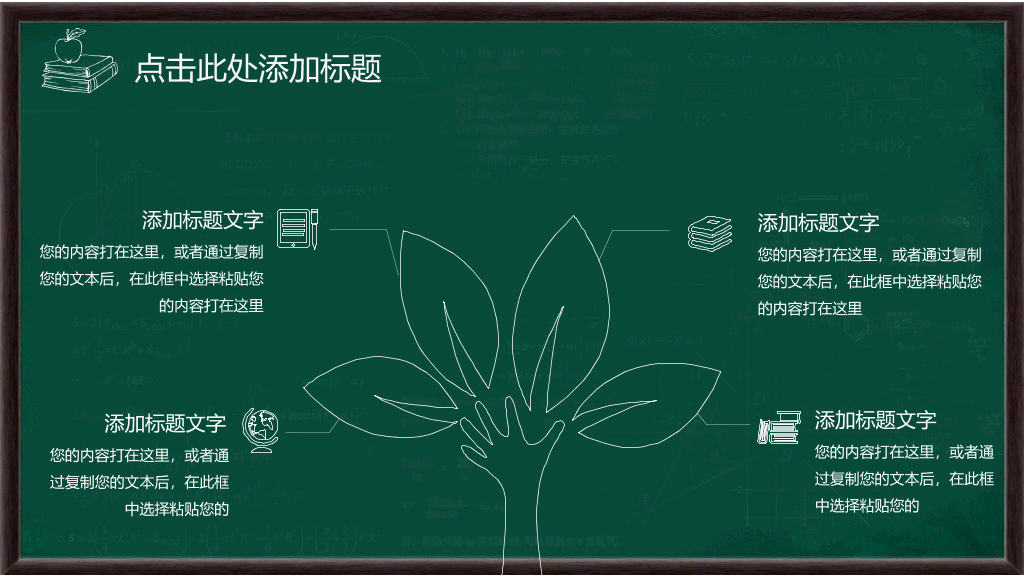 创意绿色黑板背景的教育教学PPT