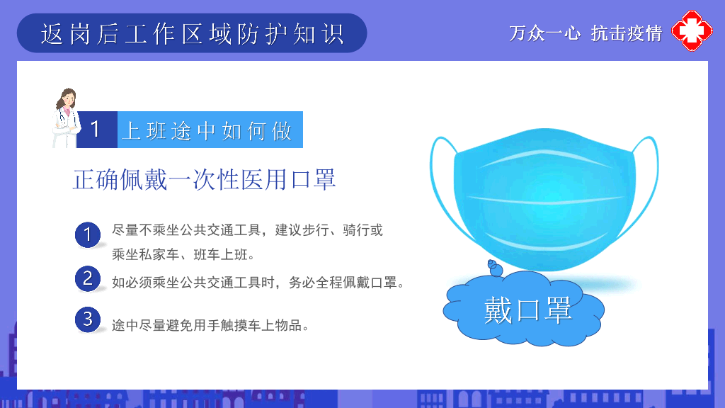 返岗复工新冠病毒预防PPT模板