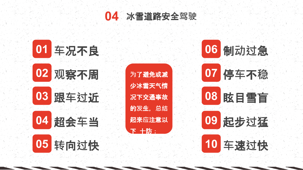 175#冬天冬季行车安全教育PPT模板
