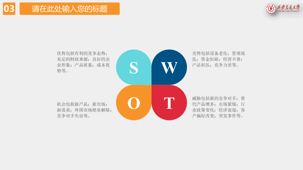 西安交通大学本科毕业论文答辩PPT