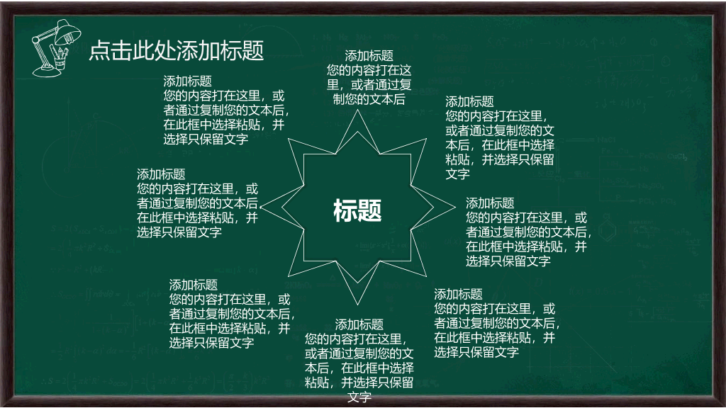 创意绿色黑板背景的教育教学PPT
