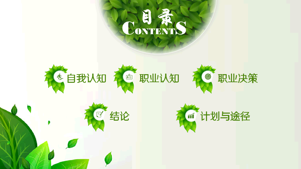 118#简约绿色系职业生涯规划管理PPT