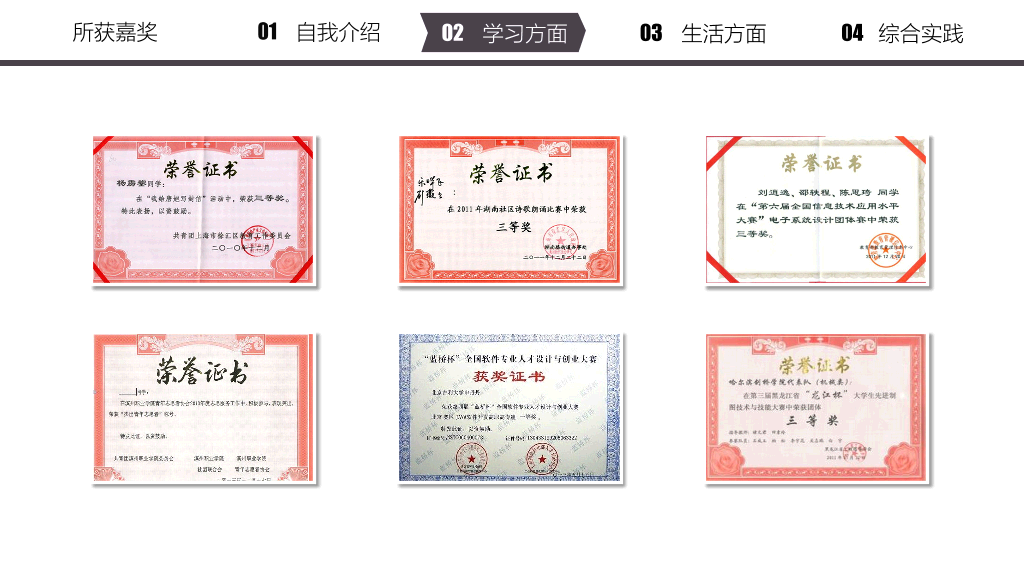 171#大学国家奖学金申请答辩ppt