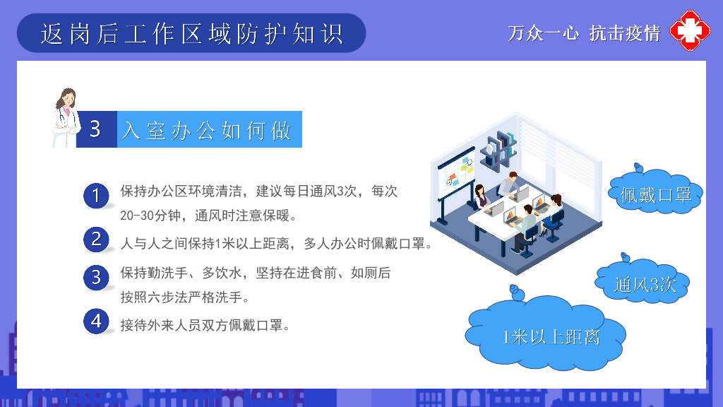 返岗复工新冠病毒预防PPT模板