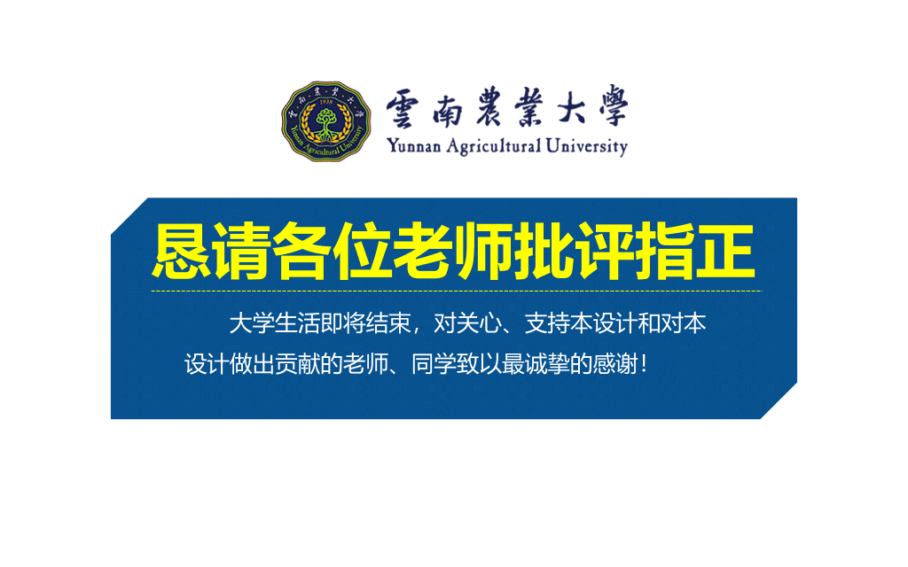 云南农业大学本科毕业论文答辩和论文选题PPT
