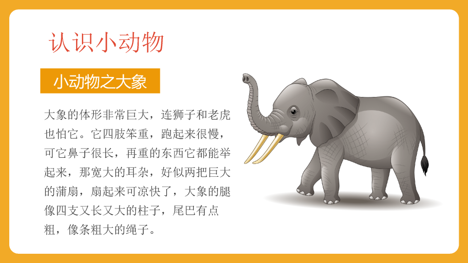 可爱卡通《认识动物》PPT课件