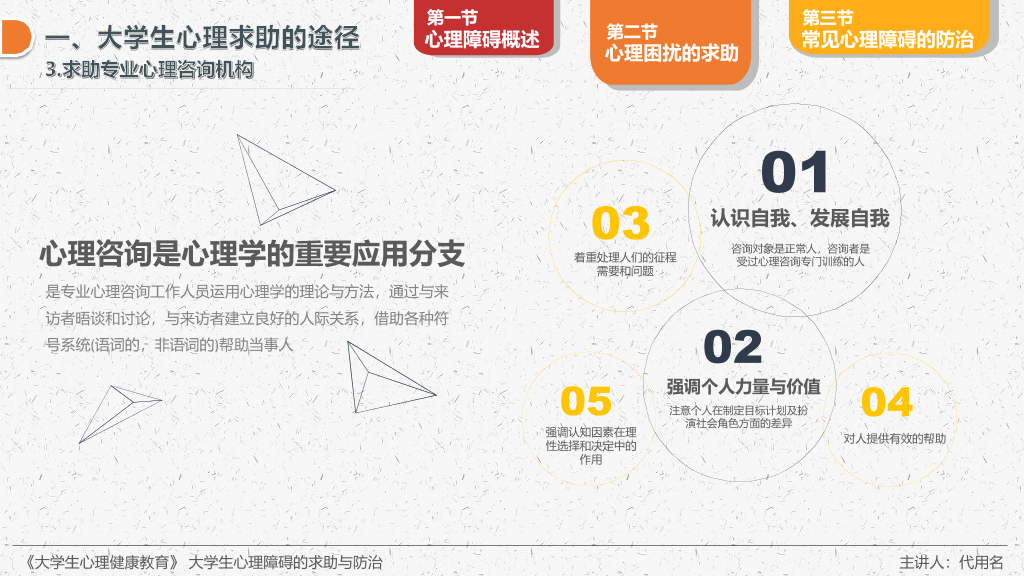 177#大学生心理障碍的求助防治主题培训PPT