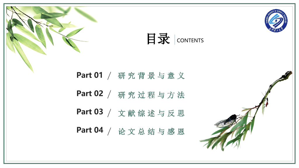 长沙理工大学本科毕业论文答辩PPT