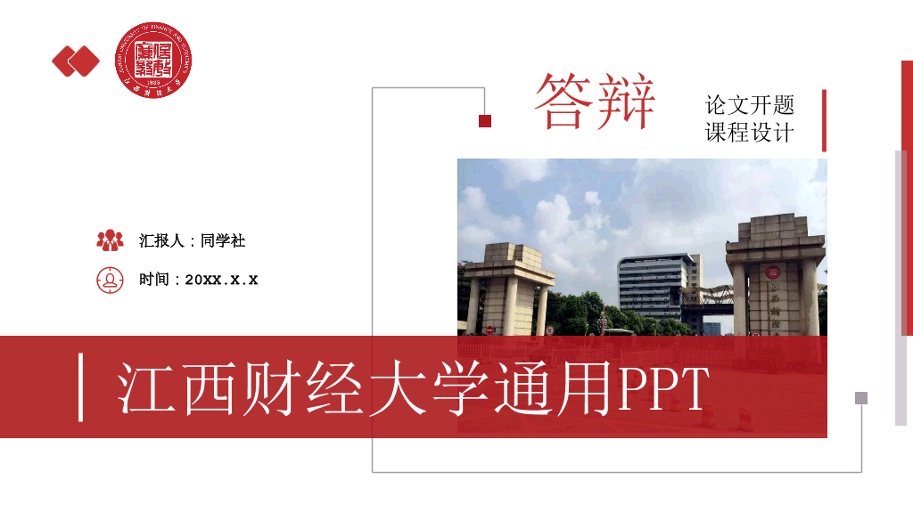 江西财经大学本科毕业论文答辩和论文选题PPT