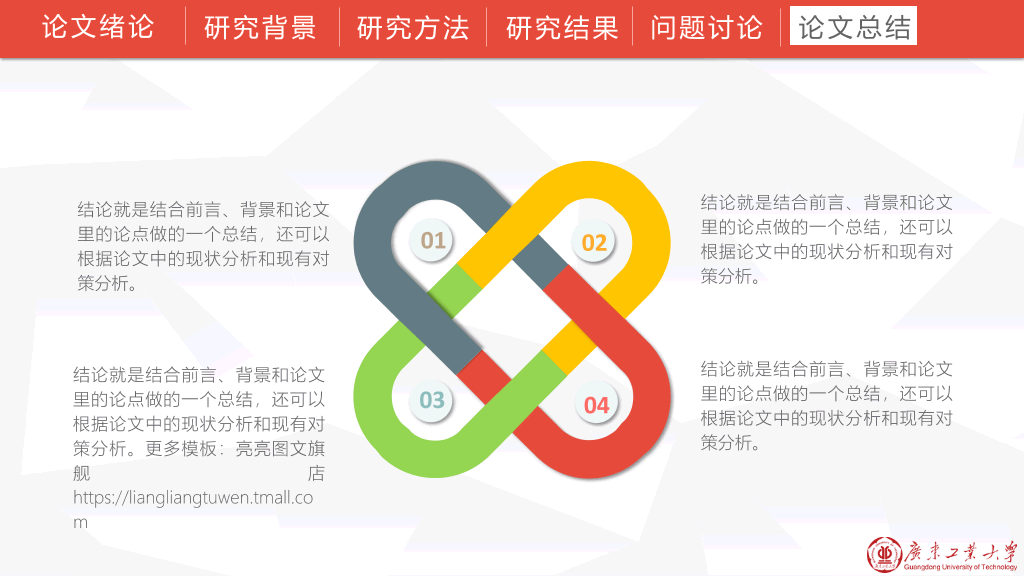 广东工业大学本科毕业论文答辩和论文选题PPT
