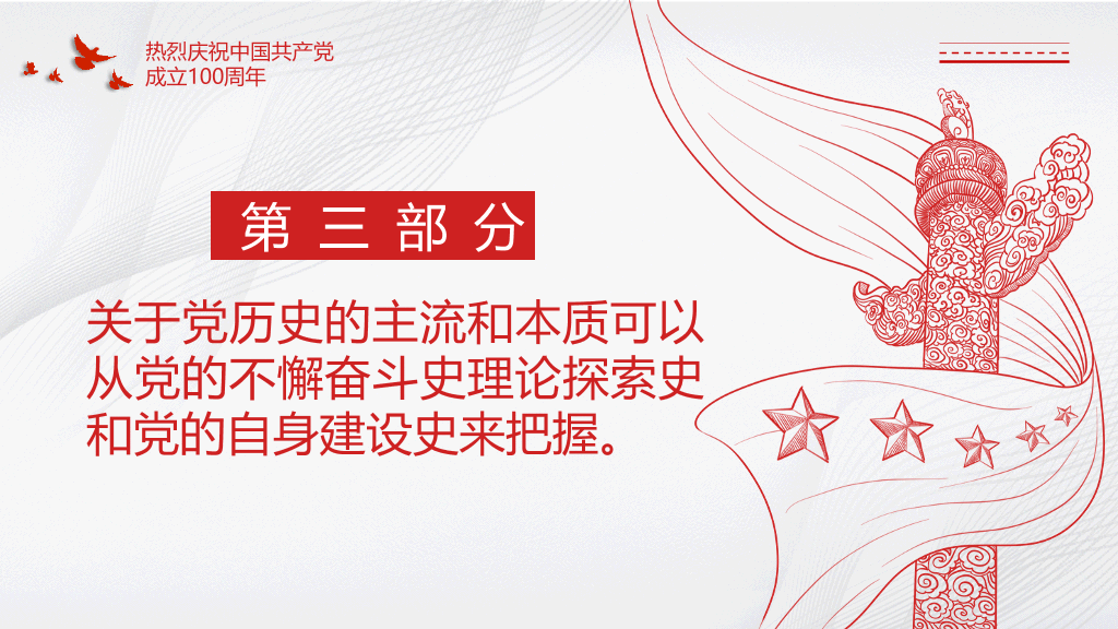 54#建党百年党史学习要点PPT模板