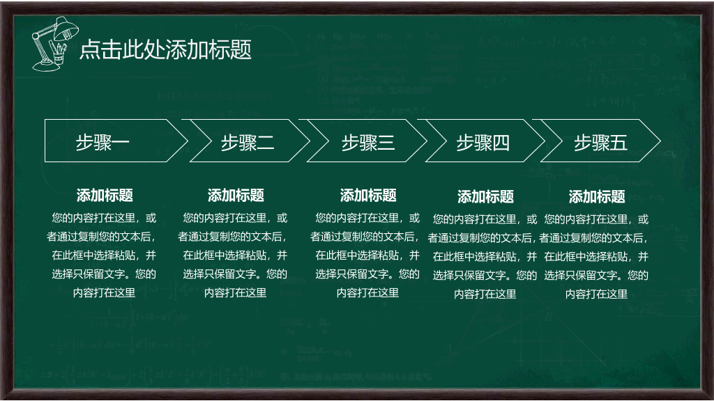 创意绿色黑板背景的教育教学PPT