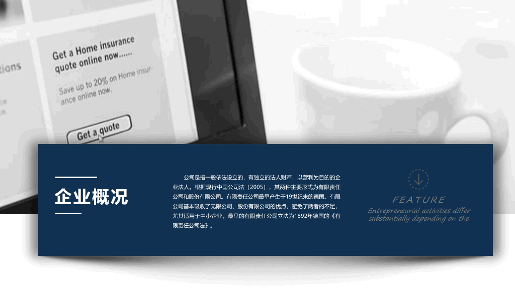 127#高端质感公司简介PPT模板