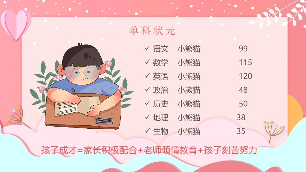 168#中学家长会主题班会PPT4