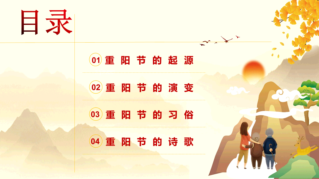102#重阳节由来和习俗主题PPT
