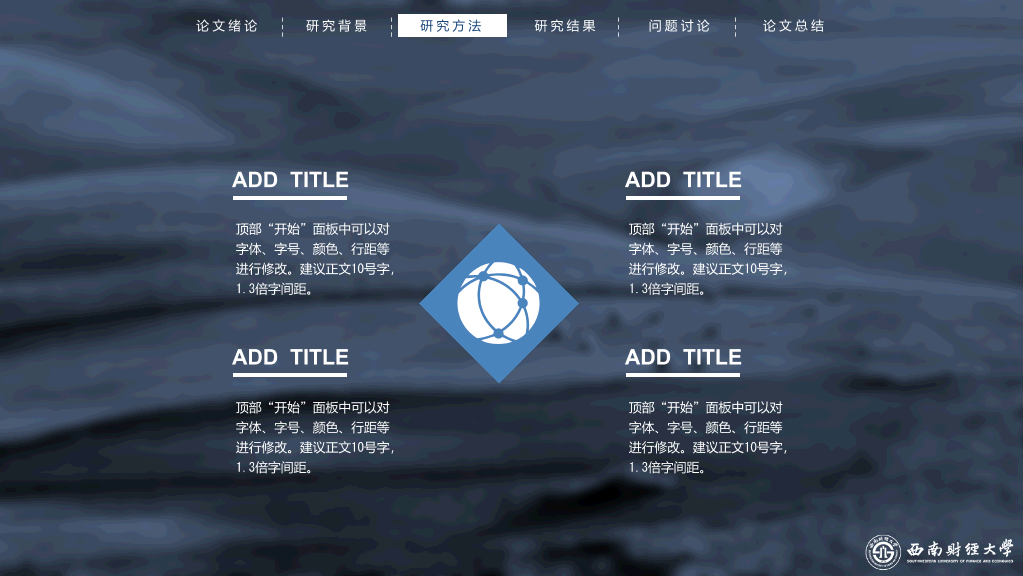 西南财经大学本科毕业论文答辩PPT