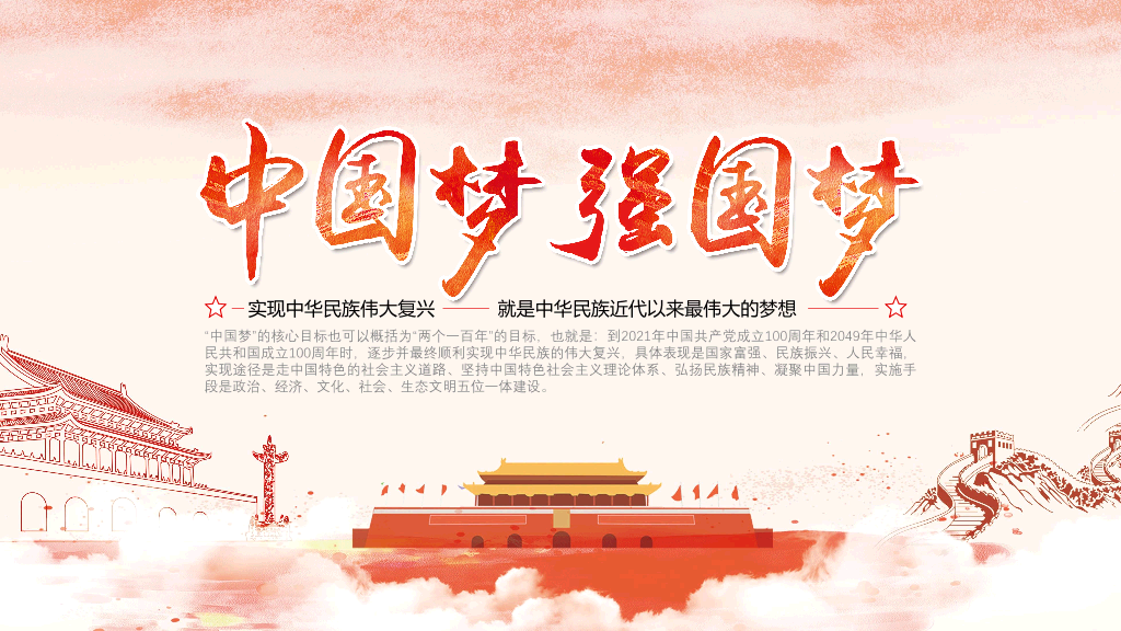 中国梦强国梦党政PPT模板