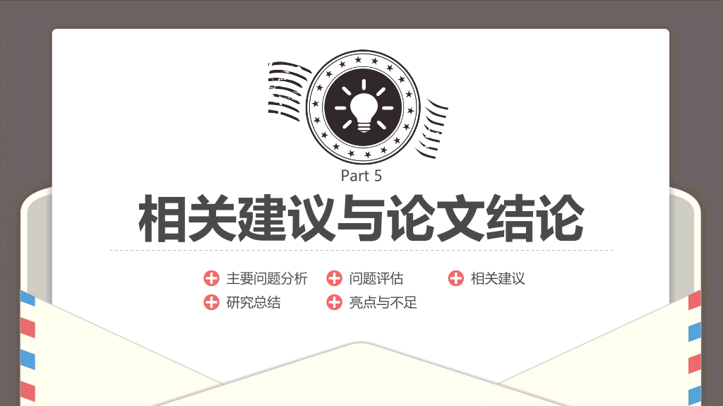 创意#创意信件毕业设计答辩PPT模板