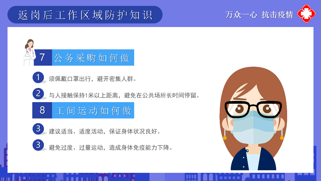 返岗复工新冠病毒预防PPT模板