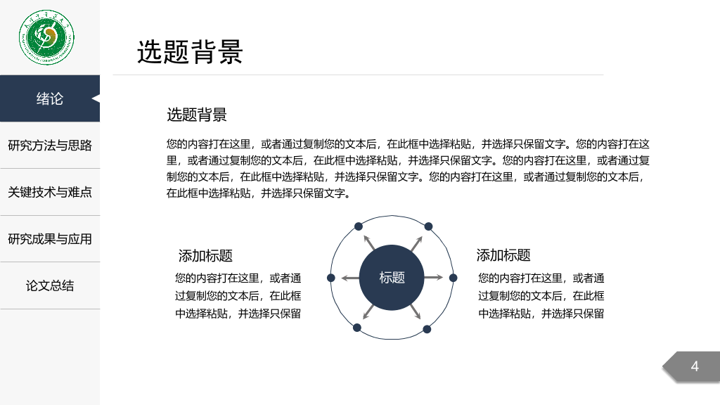 天津中医药大学本科毕业论文答辩PPT