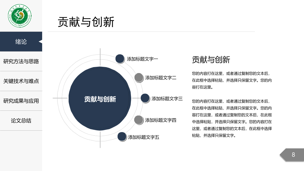 天津中医药大学本科毕业论文答辩PPT