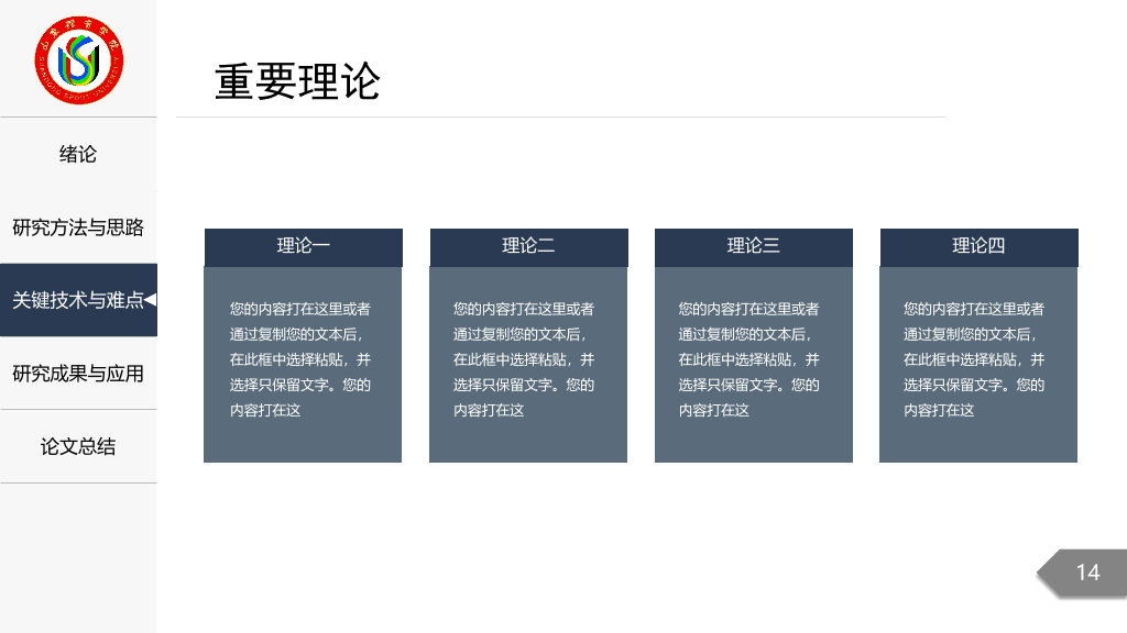 山东体育学院本科毕业论文答辩和论文选题PPT