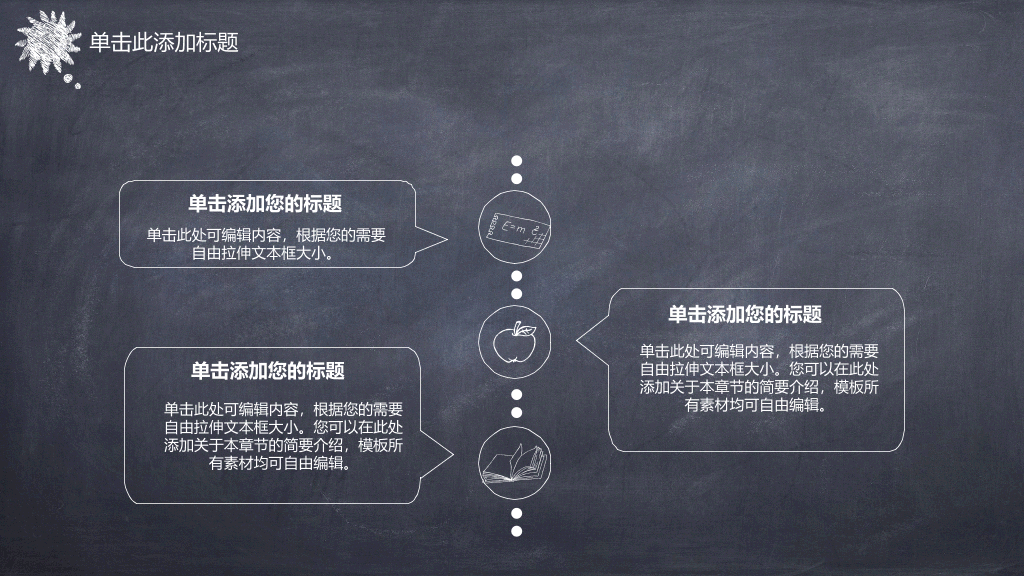 创意#创意手绘粉笔黑板PPT模板