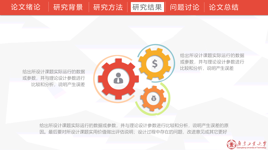 广东工业大学本科毕业论文答辩和论文选题PPT