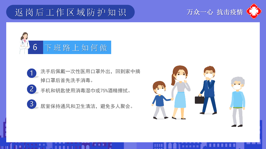 返岗复工新冠病毒预防PPT模板