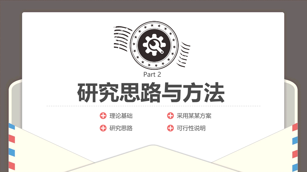 创意#创意信件毕业设计答辩PPT模板