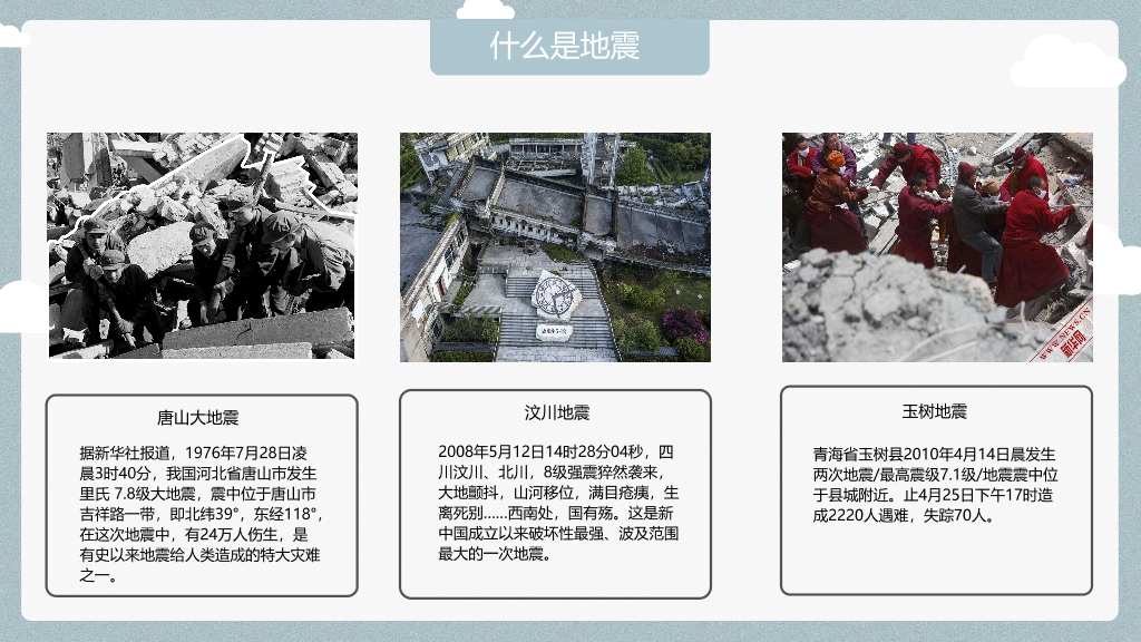 175#卡通中小学防震减灾主题班会