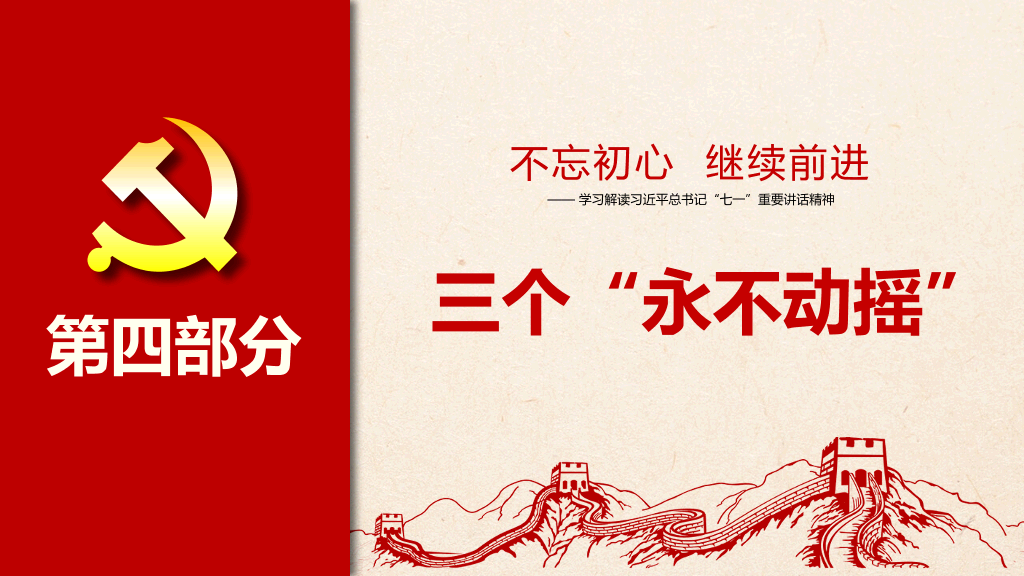 54#不忘初心继续前进PPT模板