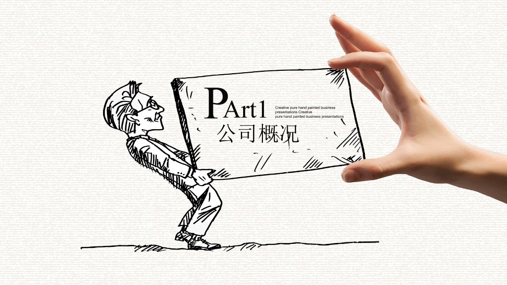 127#创意手绘手势公司介绍PPT模板