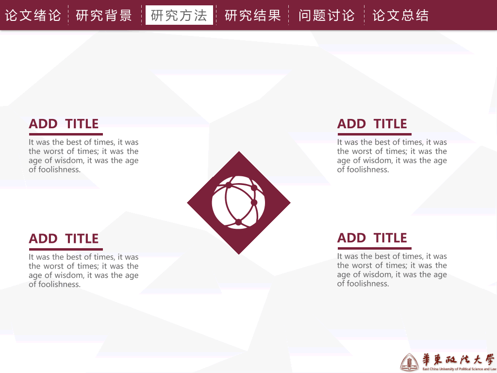 华东政法大学本科毕业论文答辩和论文选题PPT