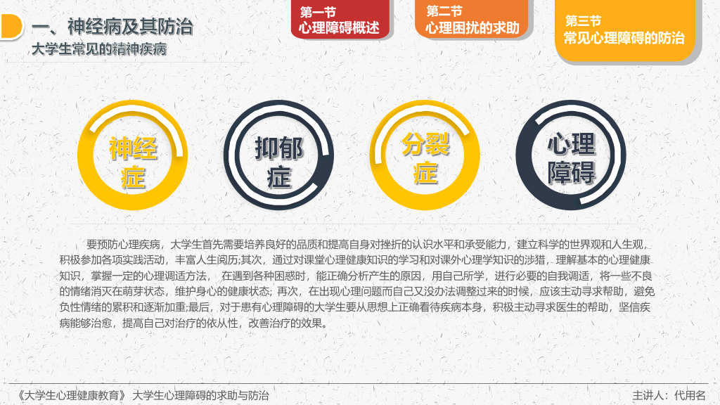 177#大学生心理障碍的求助防治主题培训PPT