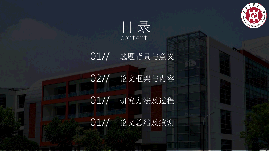 上海中医药大学本科毕业论文答辩PPT