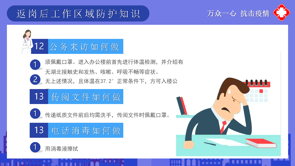 返岗复工新冠病毒预防PPT模板