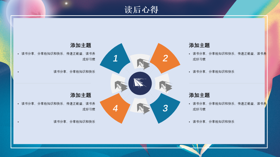174#梦幻书籍读书分享会PPT模板