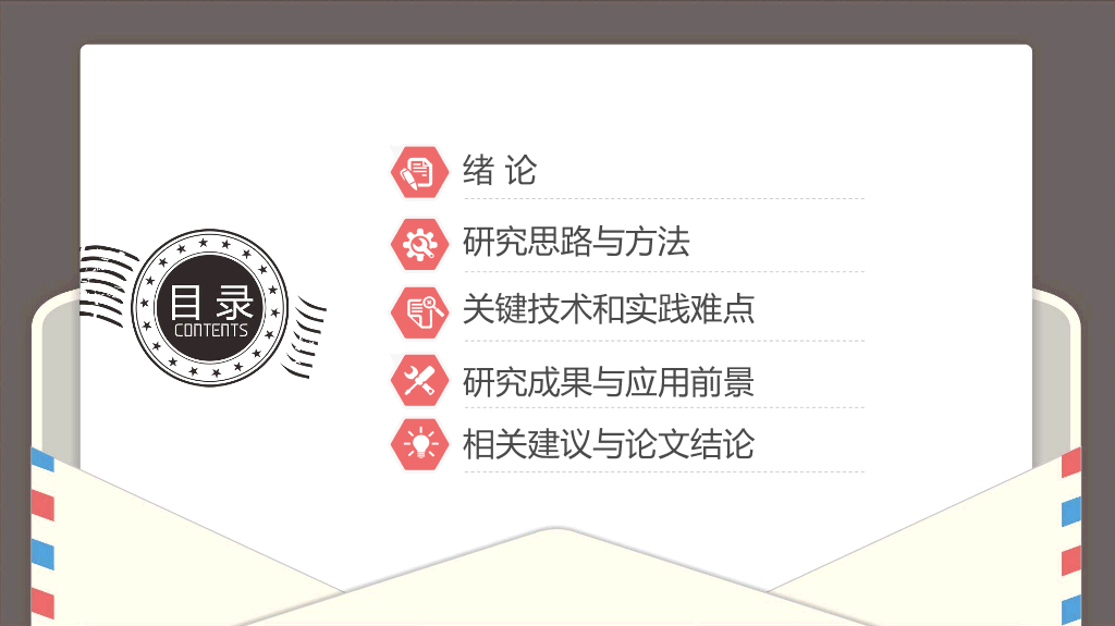 176#创意信件毕业设计答辩PPT模板