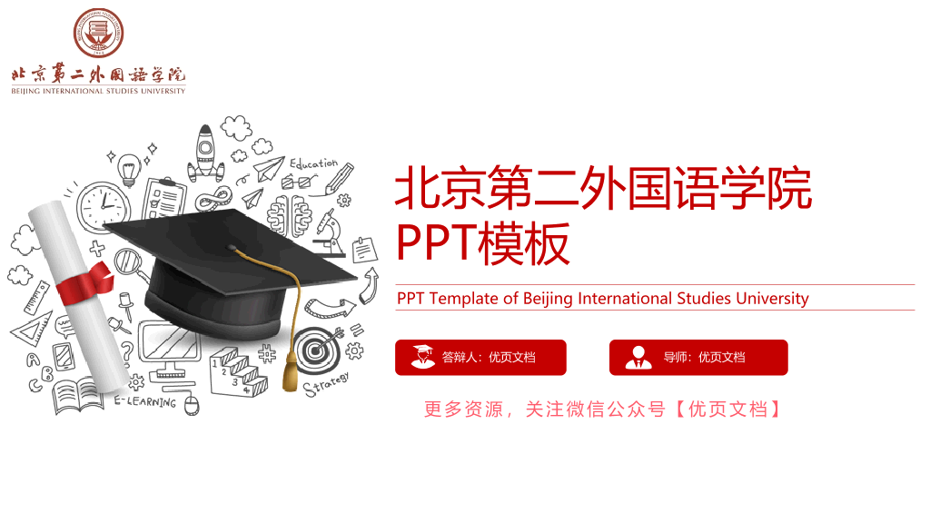 北京第二外国语学院本科毕业论文答辩和论文选题PPT