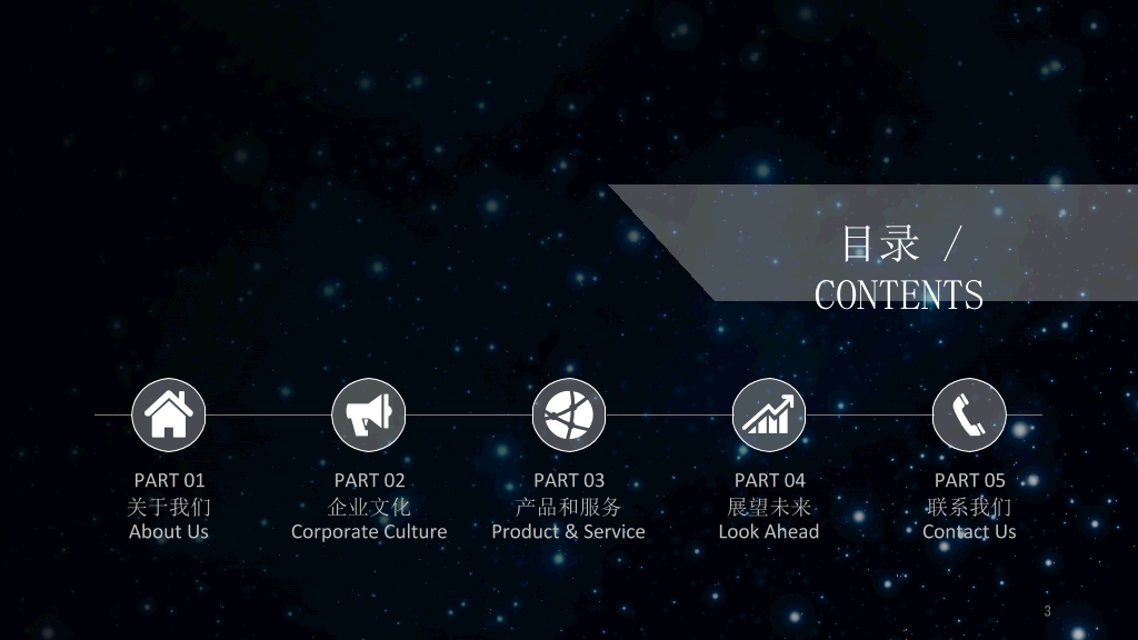 127#璀璨星空企业介绍宣传PPT模板