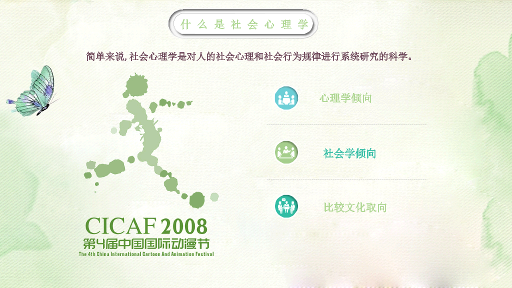 177#中国风漫谈社会心理学教育培训PPT