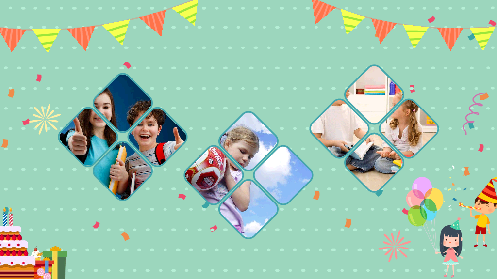 181#缤纷儿童生日相册PPT模板